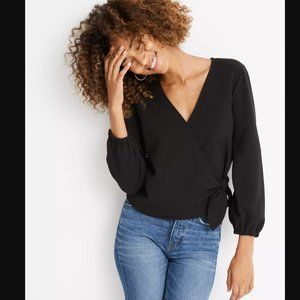 Madewell Texture and Thread Crepe Wrap Top